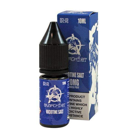 Anarchist Nic Salt E-Liquids 10mg / Blue On White Background