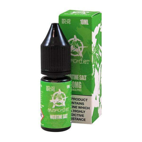 Anarchist Nic Salt E-Liquids 10mg / Green On White Background