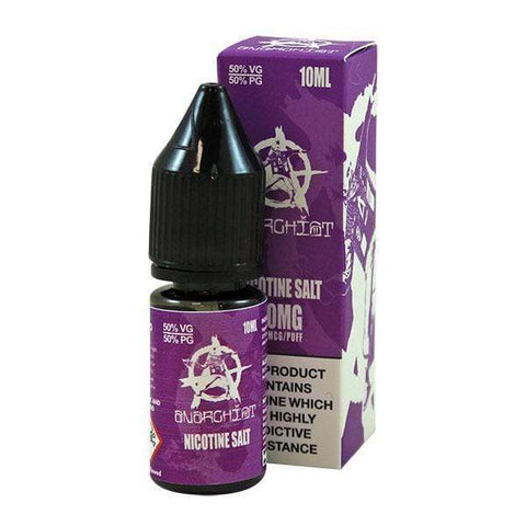 Anarchist Nic Salt E-Liquids 10mg / Purple On White Background