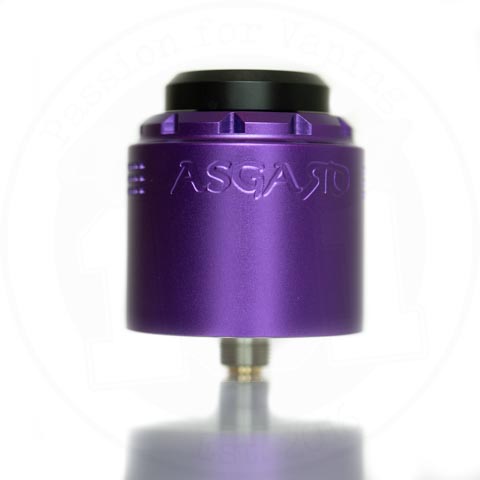 Asgard 30mm RDA by Vaperz Cloud Satin Purple (Aluminium Top Cap) On White Background