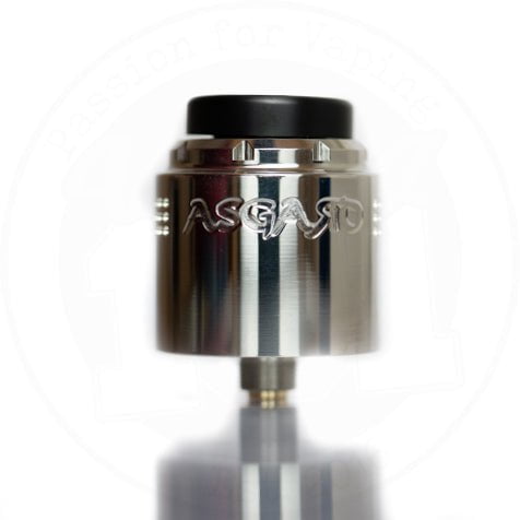 Asgard Mini 25mm RDA By Vaperz Cloud Polished Stainless (SS Top Cap) On White Background