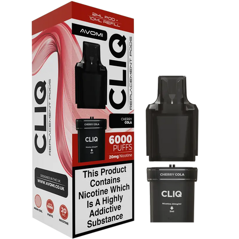 Avomi CLIQ Pods: 6000 Puffs | 20mg Nic Salt Prefilled Cartridges Avomi CLIQ Pods: 6000 Puffs | 20mg Nic Salt Prefilled Cartridges