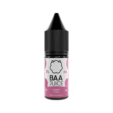 baa juice bar salts 10ml cherry cola on white background