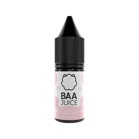 baa juice bar salts 10ml pink lemonade on white background