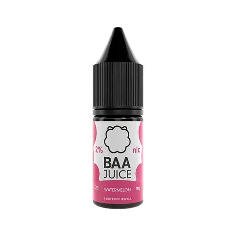 baa juice bar salts 10ml watermelon on white background