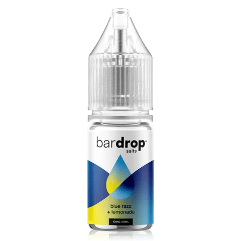 Bar Drop Salts 10ml E-Liquids Blue Razz Lemonade / 10mg On White Background