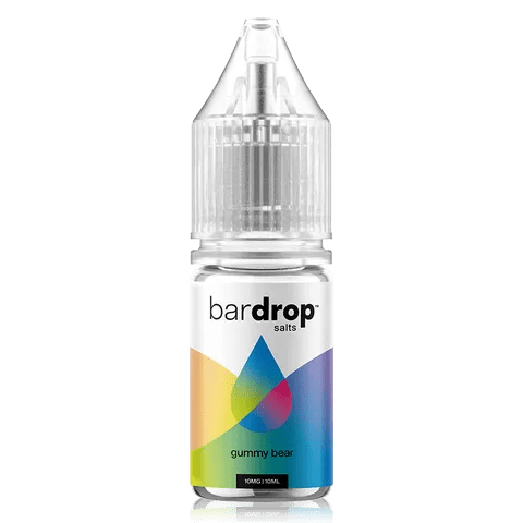 Bar Drop Salts 10ml E-Liquids Gummy Bear / 10mg On White Background