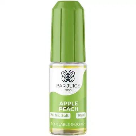 Bar Juice Nic Salt E-Liquids Apple Peach / 10mg On White Background
