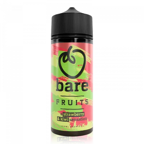 Bare Fruits 100ml Shortfill E-Liquid Strawberry and Kiwi On White Background