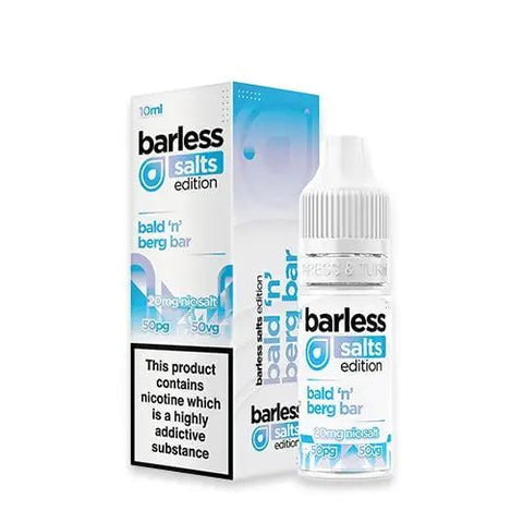 Barless Salts 10ml E-Liquids Bald N Berg / 10mg On White Background
