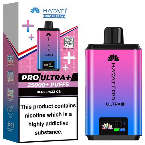 Hayati Pro Ultra Plus 25k Prefilled Vape Kit Blue Razz GB