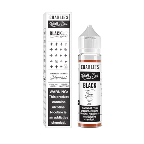 Charlie's Chalk Dust Shortfill E-Liquids Black Ice On White Background