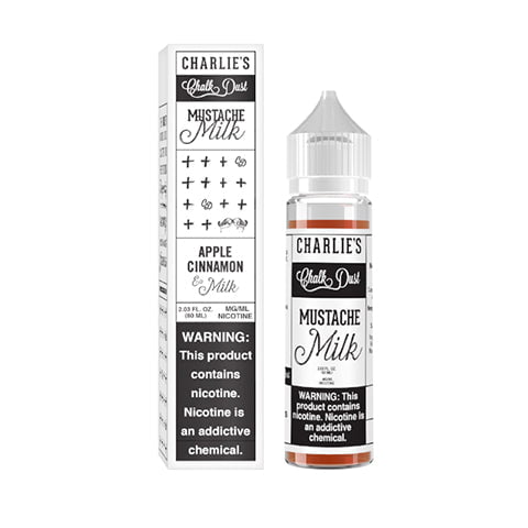 Charlie's Chalk Dust Shortfill E-Liquids Mustache Milk On White Background