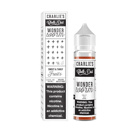Charlie's Chalk Dust Shortfill E-Liquids Wonder Worm On White Background