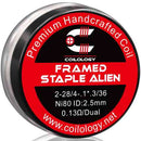 Coilology Hand Crafted Coils Framed Staple Alien 2-28 4-. 3*.1 36 Ni80 0.13Ω Dual 2.5mm ID