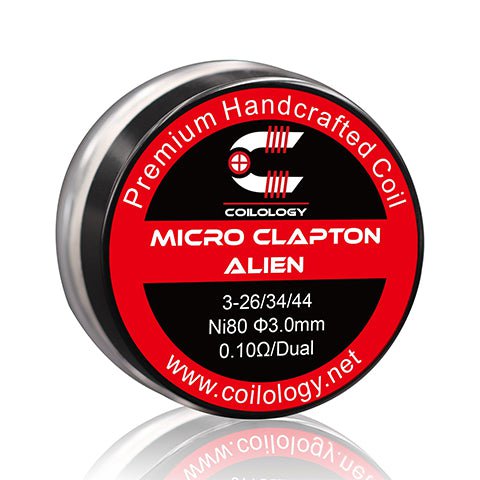 Coilology Hand Crafted Coils Micro Clapton Alien On White Background