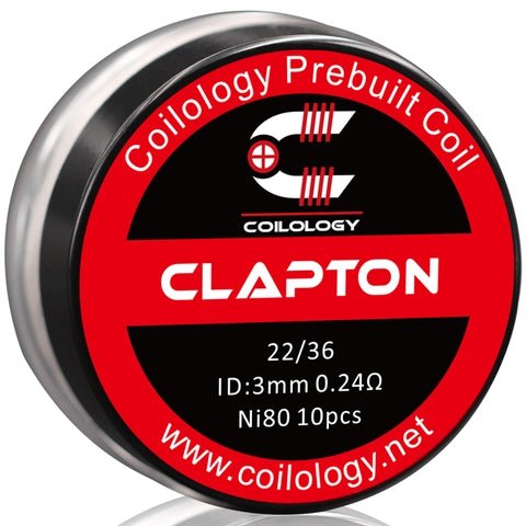 Coilology Prebuilt Performance Coils Clapton 22/36 0.24ohm ni80 3mm ID On White Background
