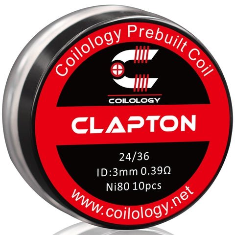Coilology Prebuilt Performance Coils Clapton 24/36 0.39ohm ni80 3mm ID On White Background
