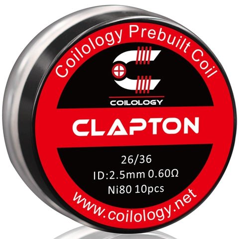 Coilology Prebuilt Performance Coils Clapton 26/36 0.60ohm ni80 2.5mm ID On White Background
