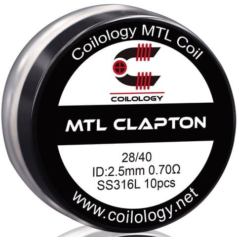 Coilology Prebuilt Performance MTL Coils | Clapton SS316l 0.70ohm On White Background