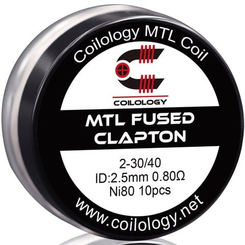Coilology Prebuilt Performance MTL Coils | Fused Clapton Ni80 0.80ohm On White Background