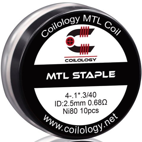 Coilology Prebuilt Performance MTL Coils | Staple NI80 0.68ohm On White Background