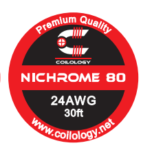Coilology Round Wire 30ft Spools Nichrome80 24AWG On White Background