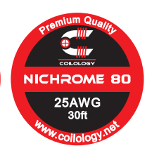 Coilology Round Wire 30ft Spools Nichrome80 25AWG On White Background