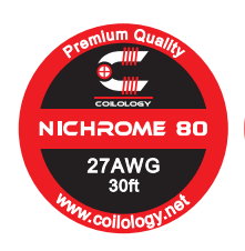 Coilology Round Wire 30ft Spools Nichrome80 27AWG On White Background