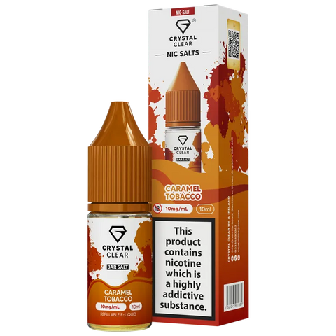 Crystal Clear Nic Salts 10ml Caramel Tobacco