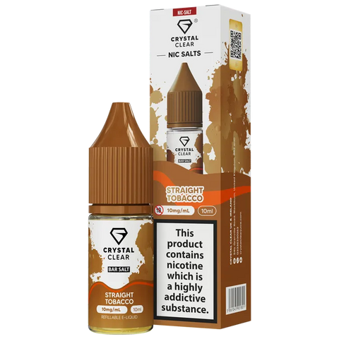 Crystal Clear Nic Salts 10ml Straight Tobacco