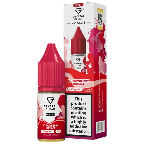 Crystal Clear Nic Salts 10ml Strawberry Dream