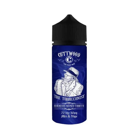 cuttwood tobacconist blueberry infused tobacco 100ml on white background