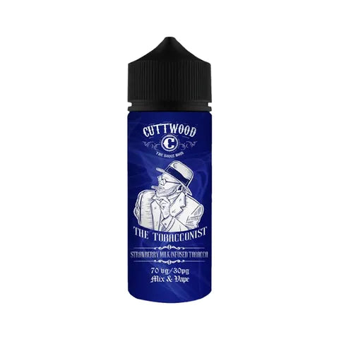 cuttwood tobacconist strawberry milk infused tobacco 100ml on white background