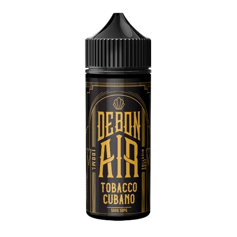 debonair tobacco cubano 100ml on black background