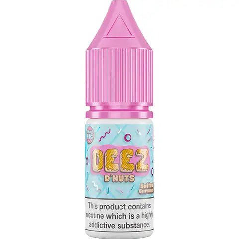 DEEZ D'Nuts 10ml Nic Salts Salted Caramel / 10mg On White Background