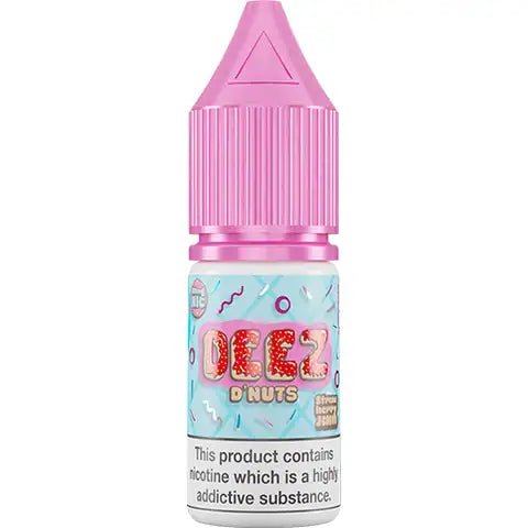 DEEZ D'Nuts 10ml Nic Salts Strawberry Jam / 20mg On White Background