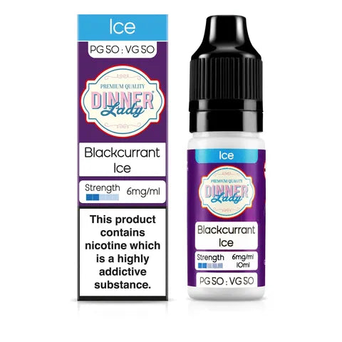 dinner lady 50 50 blackcurrant ice 6mg on white background