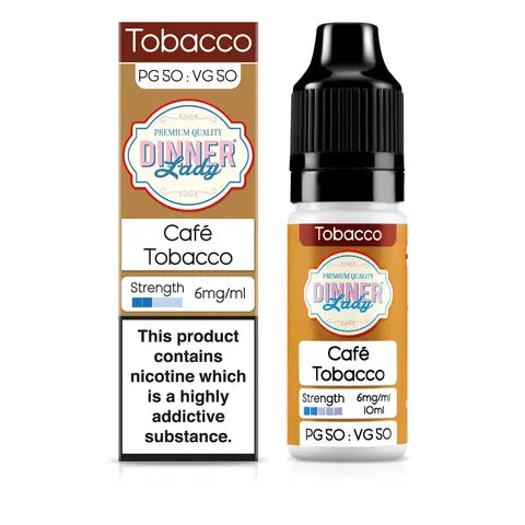 dinner lady 50 50 cafe tobacco 6mg on white background