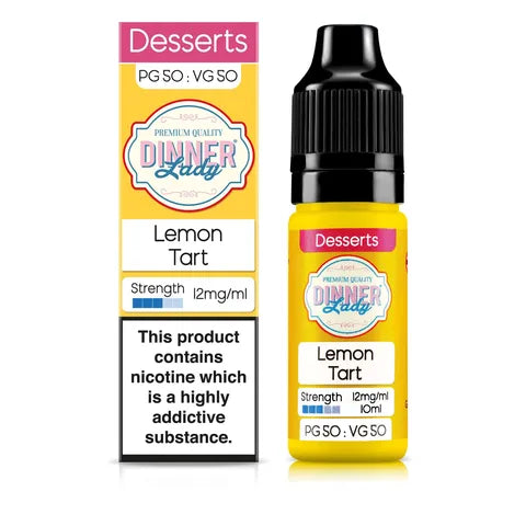 dinner lady 50 50 lemon tart 12mg on white background