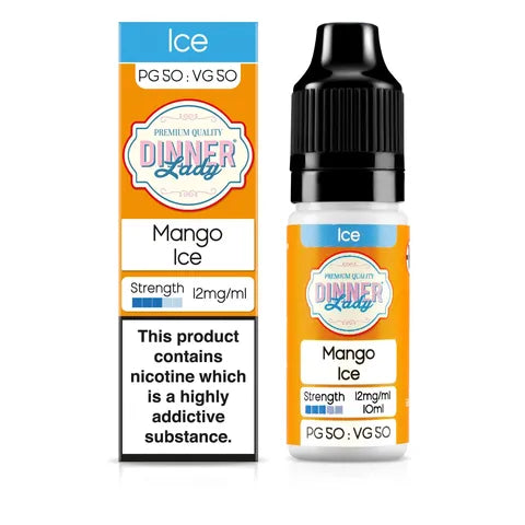 dinner lady 50 50 mango ice 12mg on white background