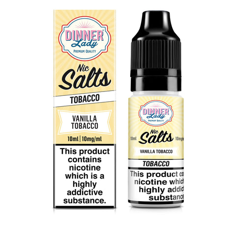 Dinner Lady Bar Salt E-Liquids Vanilla Tobacco / 10mg On White Background