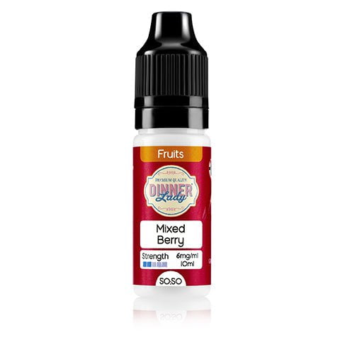 Dinner Lady Fruits 50/50 10ml E-Liquids 6mg / Mixed Berry On White Background