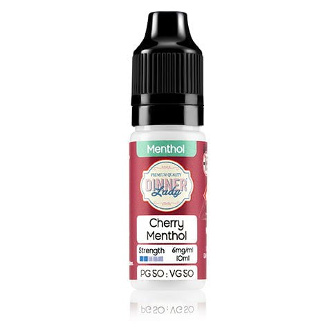 Dinner Lady Iced 50/50 10ml E-Liquids 6mg / Cherry Menthol On White Background