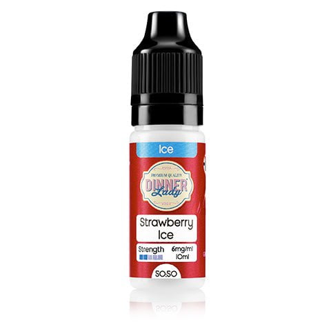 Dinner Lady Iced 50/50 10ml E-Liquids 6mg / Strawberry Ice On White Background