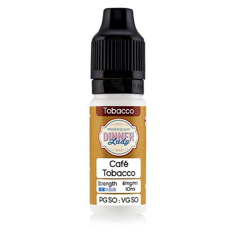 Dinner Lady Tobacco 50/50 10ml E-Liquids 6mg / Cafe Tobacco On White Background