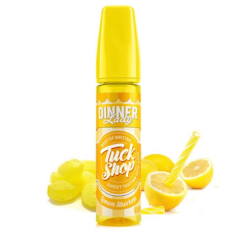 Dinner Lady Tuck Shop 50ml Shortfill E-Liquid Lemon Sherbert On White Background