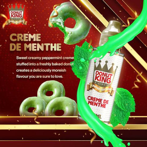 Donut King Limited Edition 100ml Shortfill E-Liquid Creme De Menthe On White Background