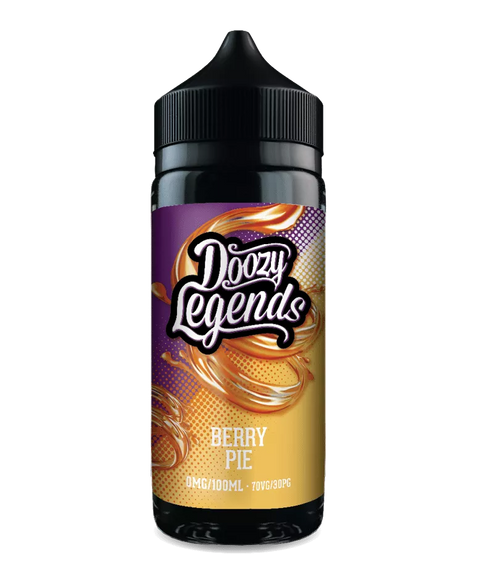 Doozy Legends 100ml Shortfill E-Liquid Berry Pie On White Background