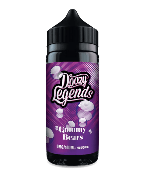 Doozy Legends 100ml Shortfill E-Liquid Gummy Bears On White Background